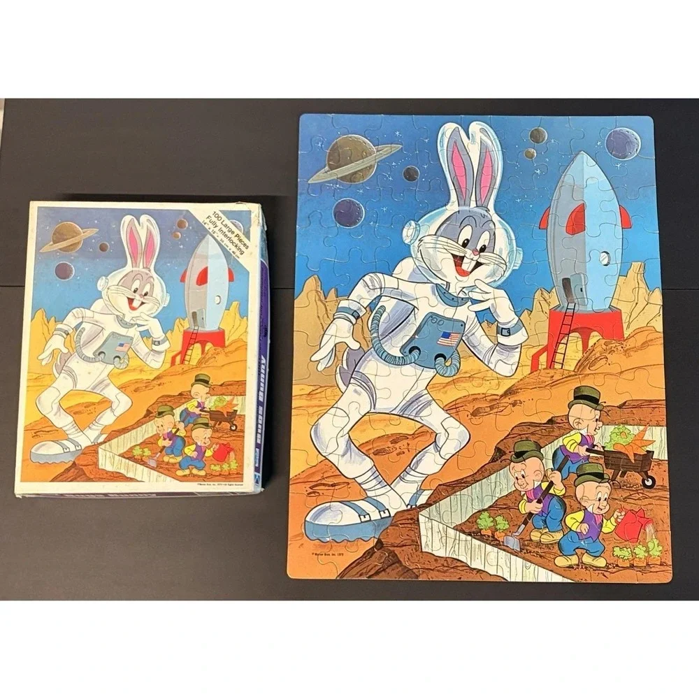 1979 Vintage Whitman Jigsaw Bugs Bunny Puzzle Bugs Bunny on the Moon 100 Pieces